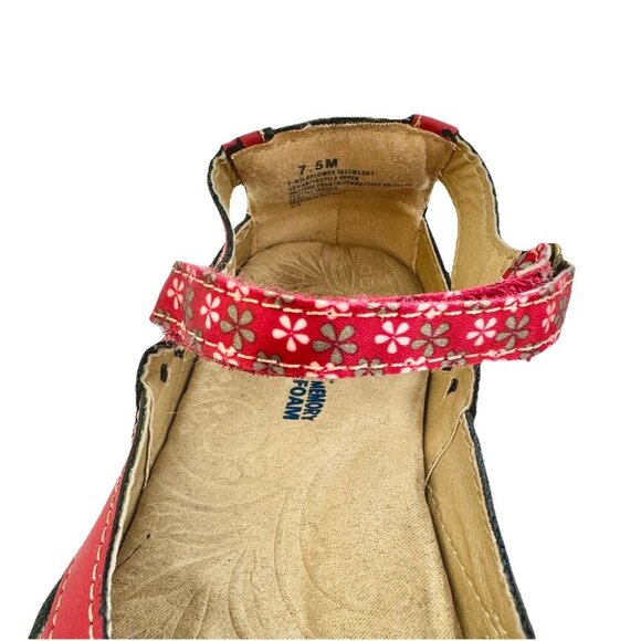 JBU Jambu Wildflower Mary Jane Flats Women Sz 7.5M Memory Foam Red Comfort - Picture 10 of 10
